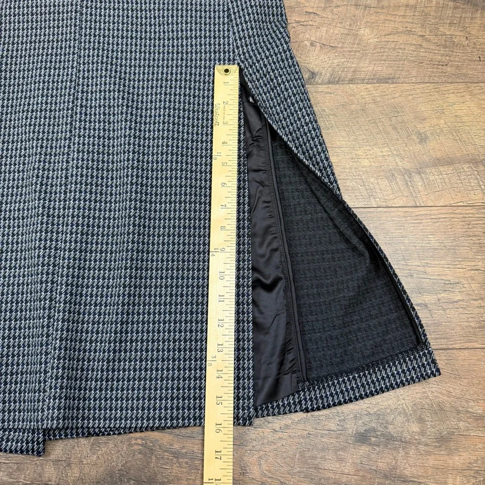 Lysse‎ New York Sleeveless Moto Houndstooth Ponte Dress Navy Black Size Med
